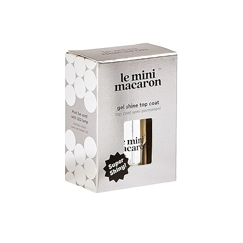 Le Mini Macaron Esmalte de uñas de gel, capa superior que no se limpia, fórmula transparente de secado rápido, 3 veces más brillo, manicura sin