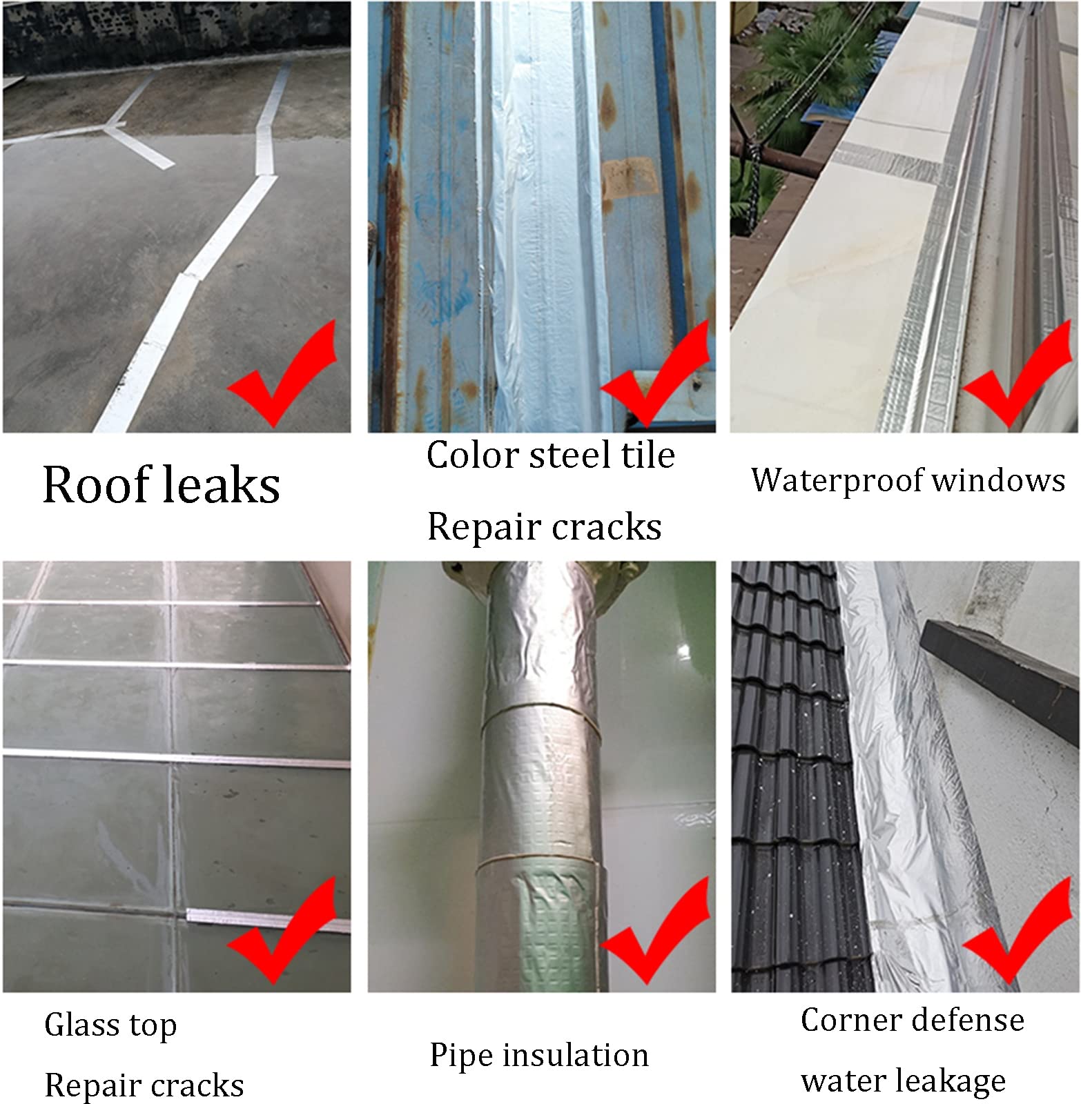 Cinta de butilo, Cubierta De Escotilla for Exteriores, Cinta Reparación Permanente A Prueba Fugas for Tuberías/Metal/toldo RV/Fugas Techo/Sello Ventana/Barco
