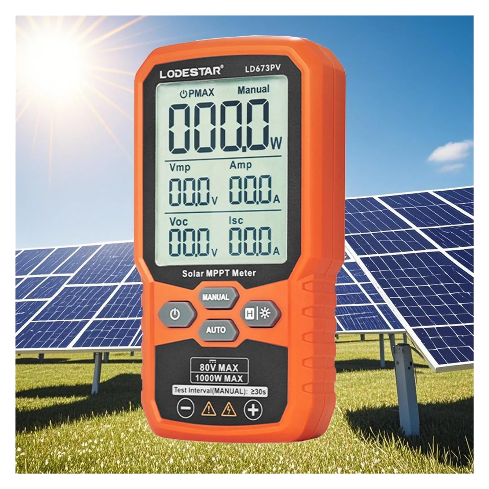 Misuratore MPPT Solare, inseguitore Solare fotovoltaico, multimetro Vmp Amp Voc Lsc PV, Tester for Pannelli fotovoltaici a Potenza Massima