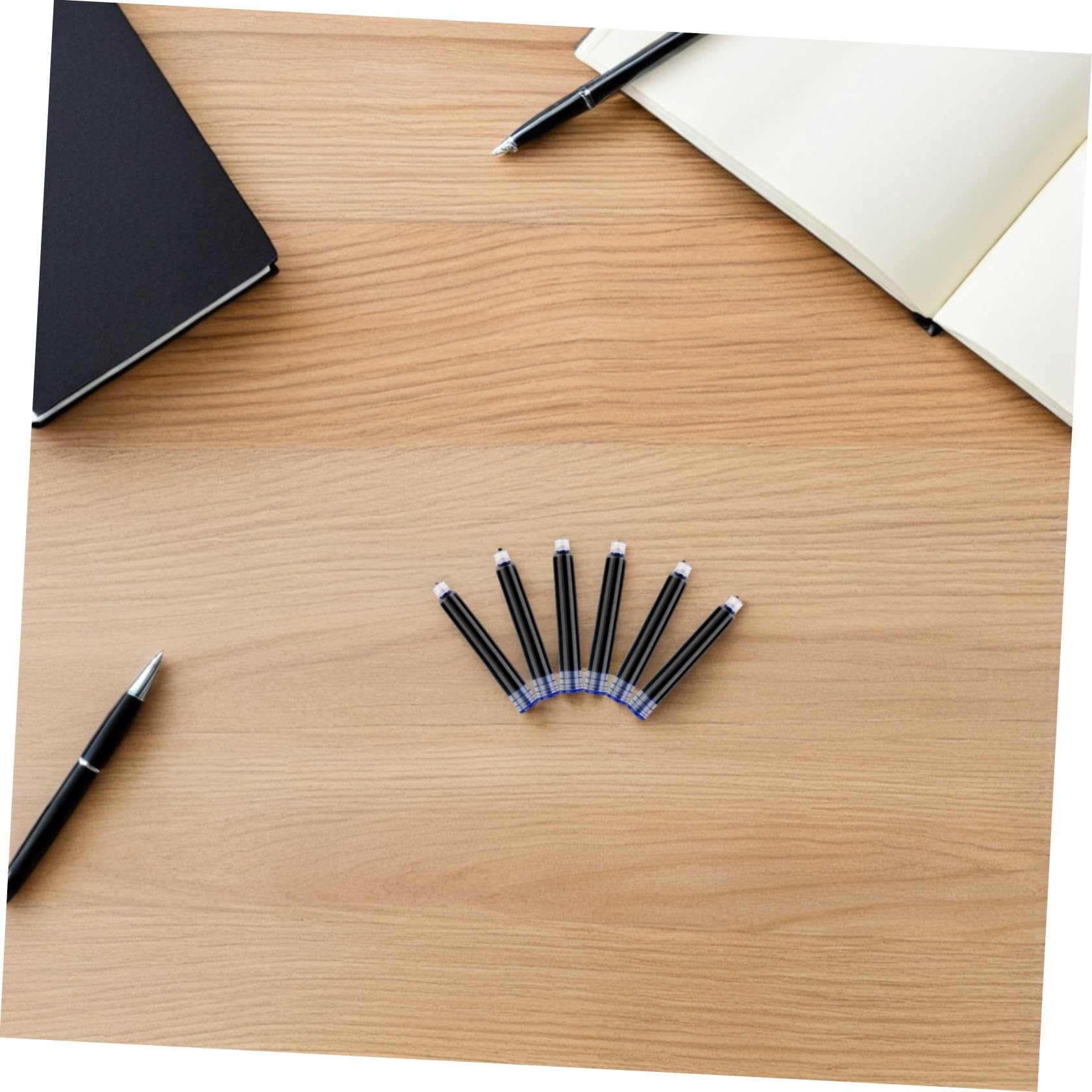 INOOMP 450 Unidades Cartuchos de Tinta Recargables para Pluma Estilográfica Compatibles Aplicables Azul Negro Rojo Recambios para Oficina y Escuela