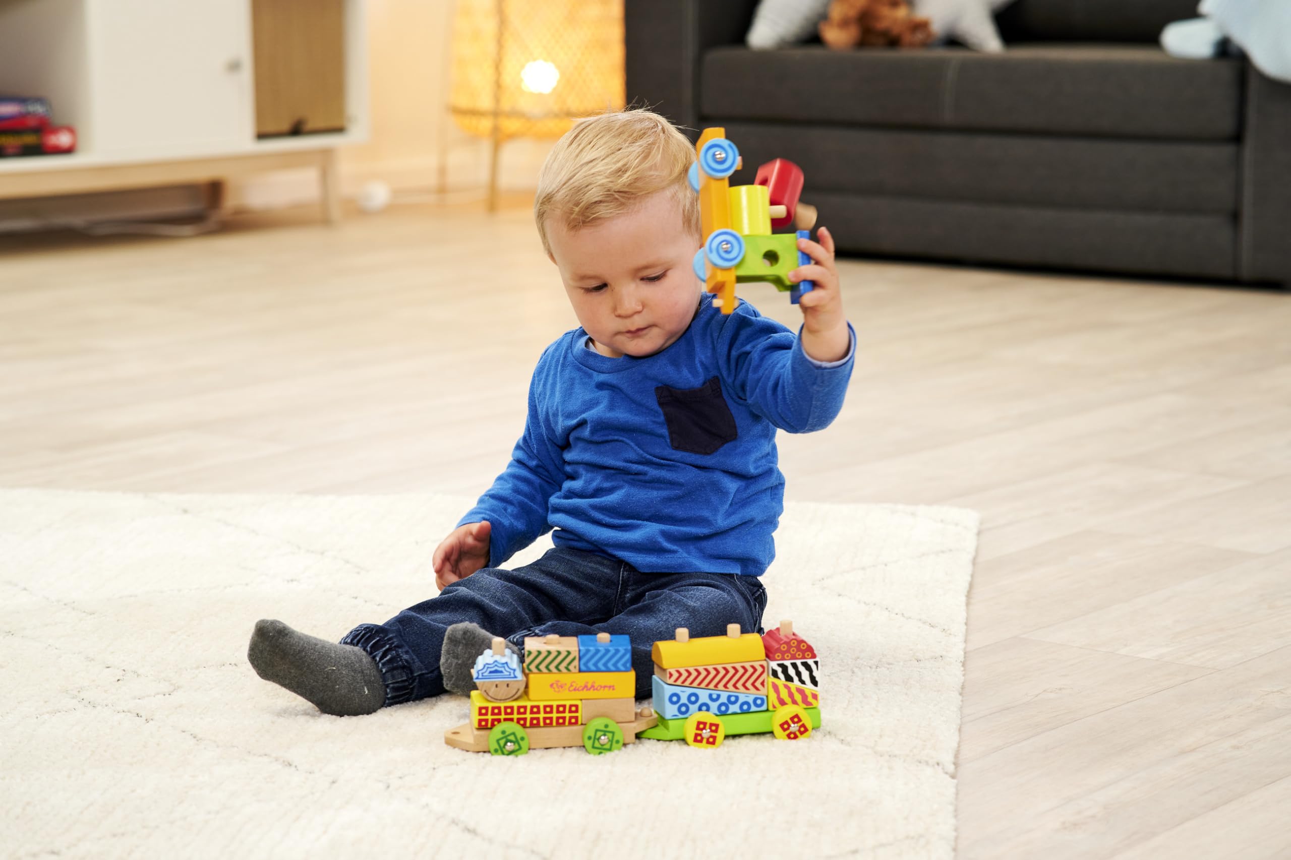 Simba Eichhorn Wooden Train Turntable - 8-Way Track Switcher For Wooden Railway Systems