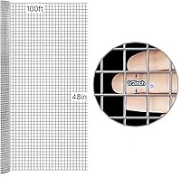 Vista 2 de Hardware Cloth 48inx100ft 1/2 pulgada galvanizado, valla de alambre de pollo conejo serpiente jaula de alambre rollo de malla de alambre, planta