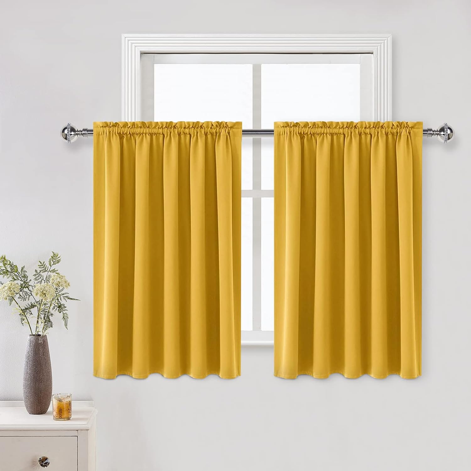 DWCN Thermal Short Blackout Curtains for Small Window