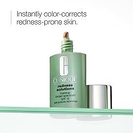 Clinique Redness Solutions Liquid Foundation Makeup Broad Spectrum SPF 15 With Probiotic Technology For Redness-Prone Skin| Medium Coverage + Natural Finish, Calming Honey, 1 Fl Oz