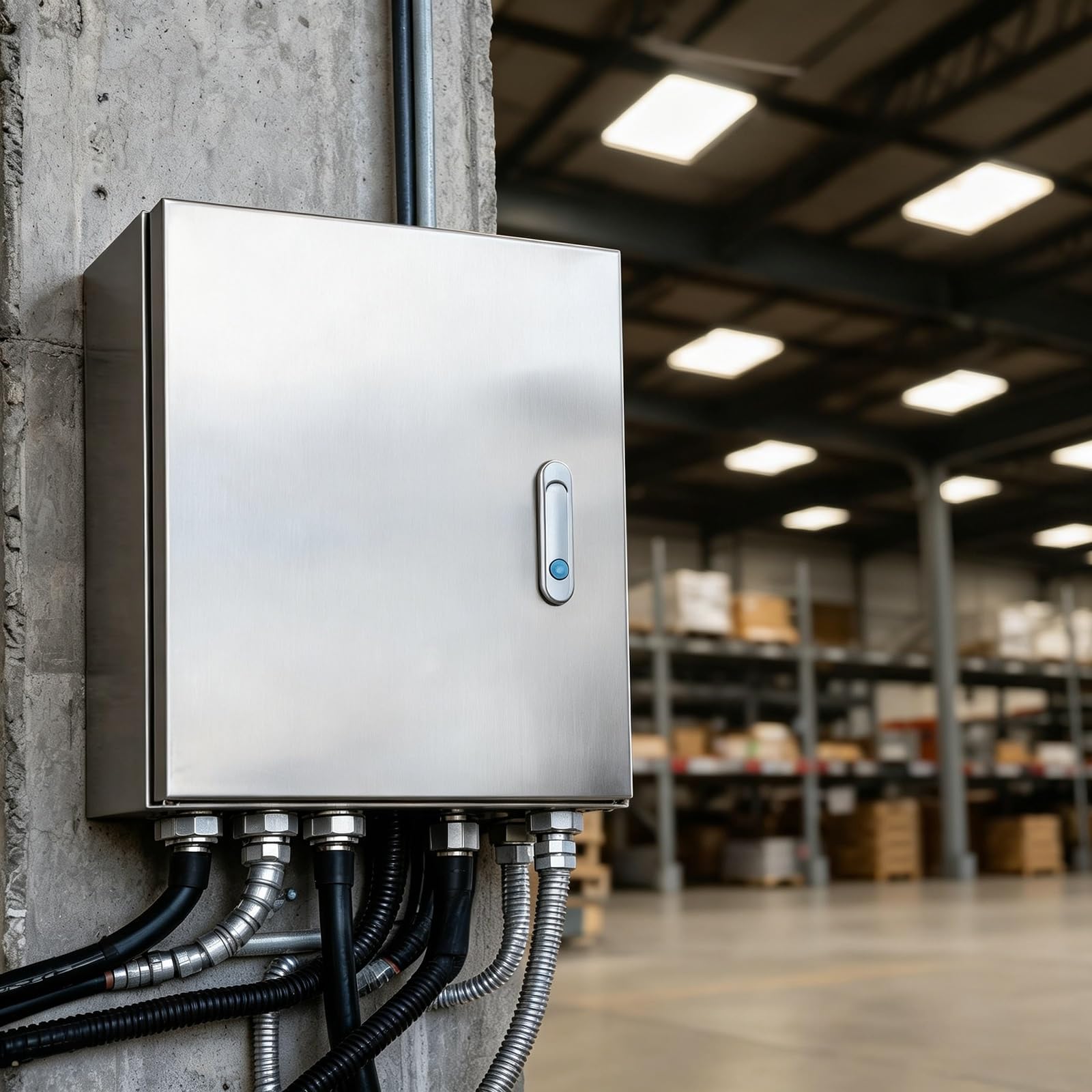 Boîte de jonction électrique métallique Murale étanche (Dimensions : H 10 x L 8 x P 4 po/Épaisseur 0,04 po)