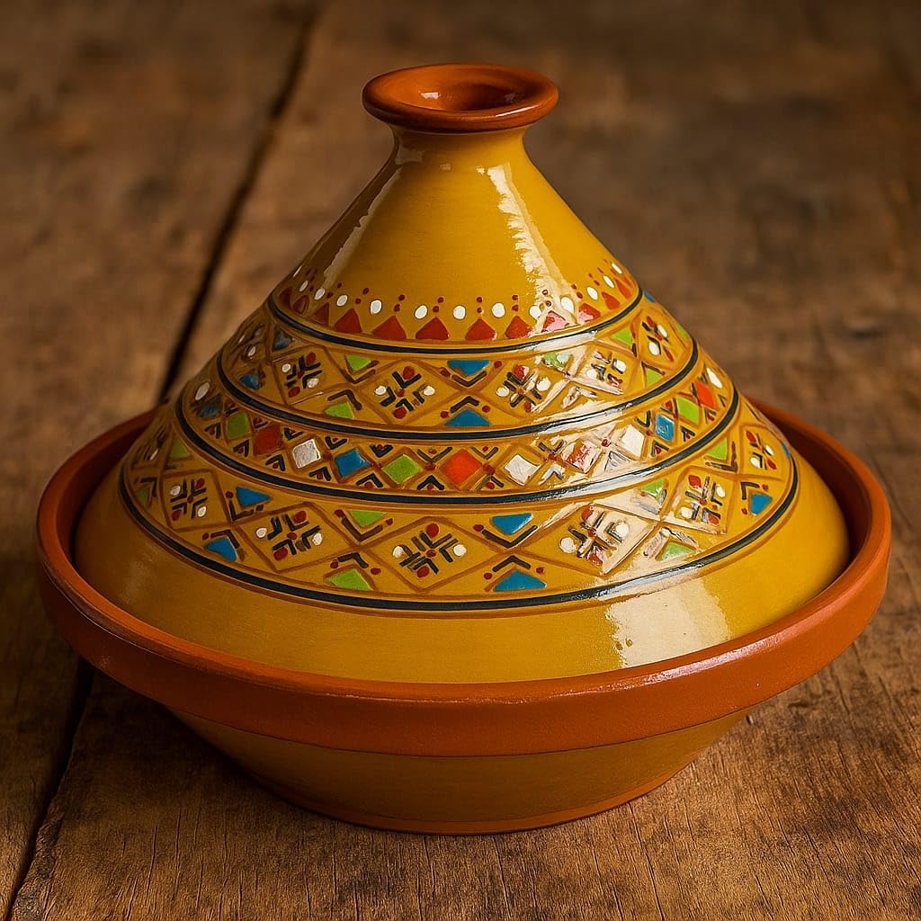 Tajine in Terracotta XL 32cm – Autentica Pentola Etnica Marocchina/Tunisina con Ebook Gratuito 0212242003