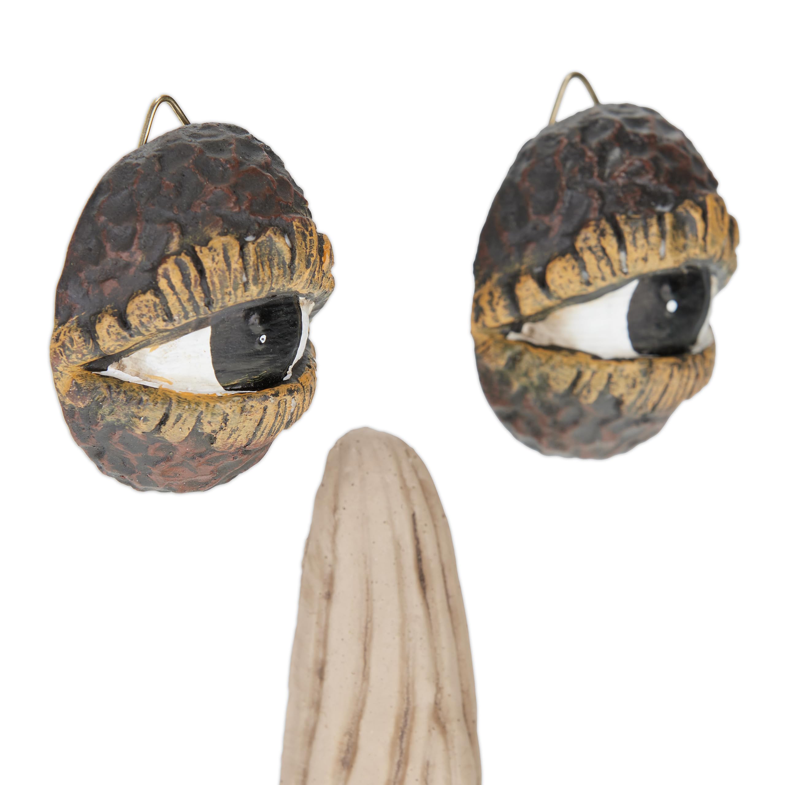 Relaxdays Accessori Decorativi per Alberi, Set 4 Parti Raffiguranti il Viso di una Persona, in Poliresina, Marrone Beige