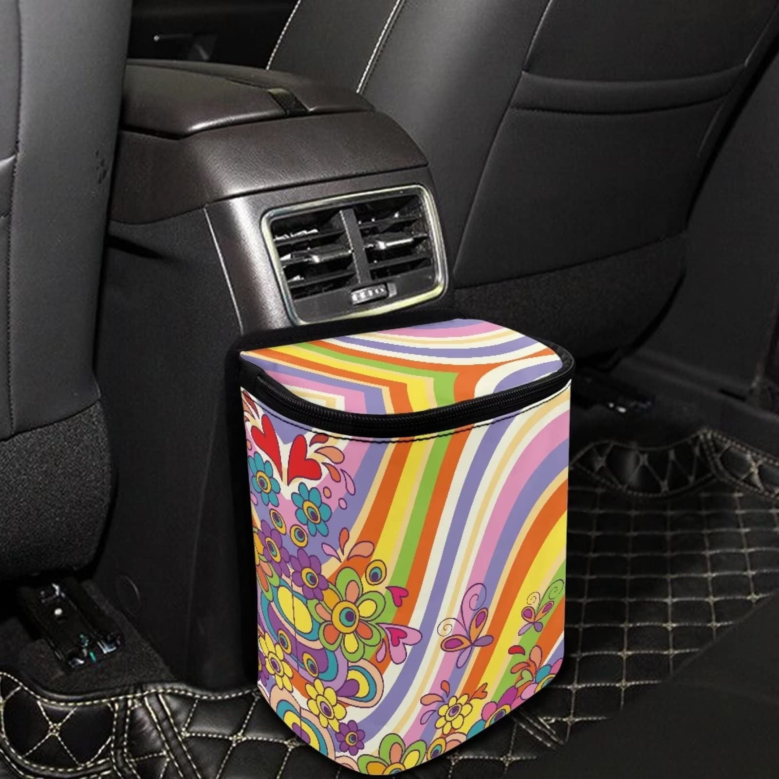 Poubelle Pour Auto Annejudy Colorful Hippie Butterfly Car Trash Can With  Lid Hanging Trash Bag Leak-Proof Portable Garbage Bin Interior Car  Organizer Halloween Garbage Bags, image size:1600x1600