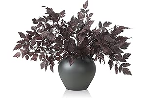 Lyrow 6 Pack Artificial Dark Floral Cimicifuga Plant Leaf Spray