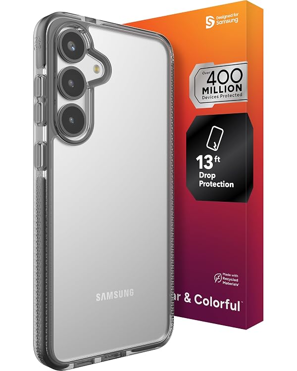 ZAGG Santa Cruz Samsung Galaxy S25+ Case - Slim, 13ft Drop Protection, Wireless Charging Compatible, Graphene Strength, 70% Recycled Material, Anti-Scratch, Secure Grip, Black by ZAGG - Used condition - US$19.02