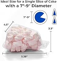 Vista 2 de Fit Meal Prep Paquete de 50 recipientes de plástico para tartas con tapas, tapa transparente de 5 pulgadas con bisagras, recipiente para pastel