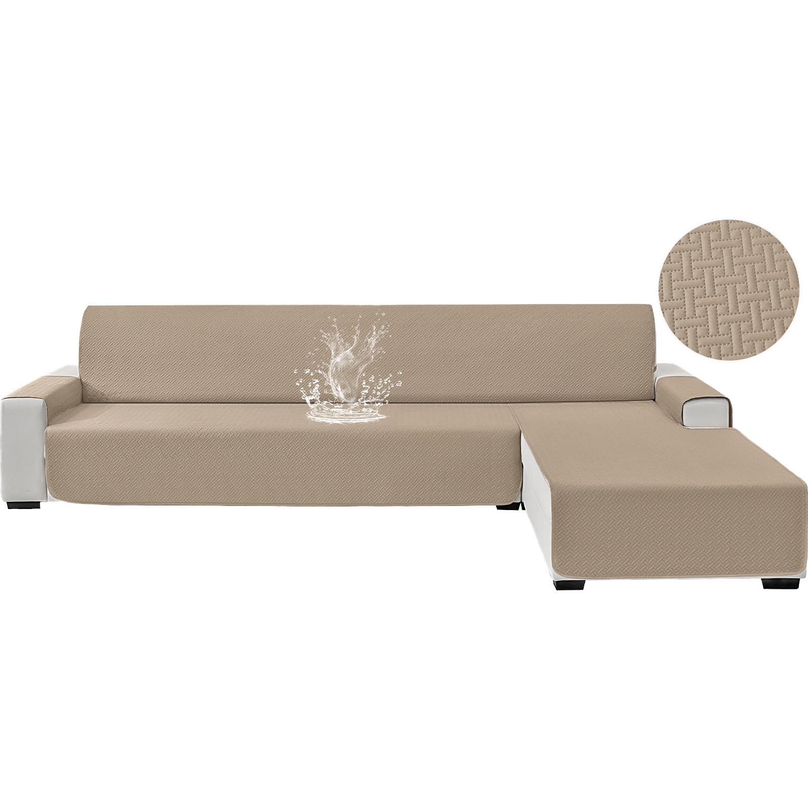 Waterproof L Shaped Sofa Cover, Anti-Slip Chaise Lounge Couch Protector