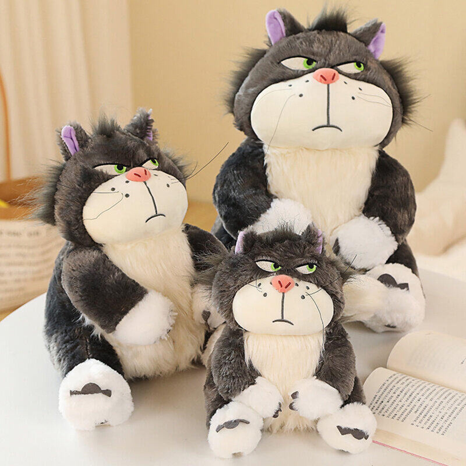ARMAAN Juguetes de Peluche de Gato Lucifer de Cenicienta, 15-65 cm, Lindo Gato de Peluche, muñeco de Peluche para niñas, Princesas, Peluches Kawaii, Regalo para San Valentín, Navidad,Grey-65cm