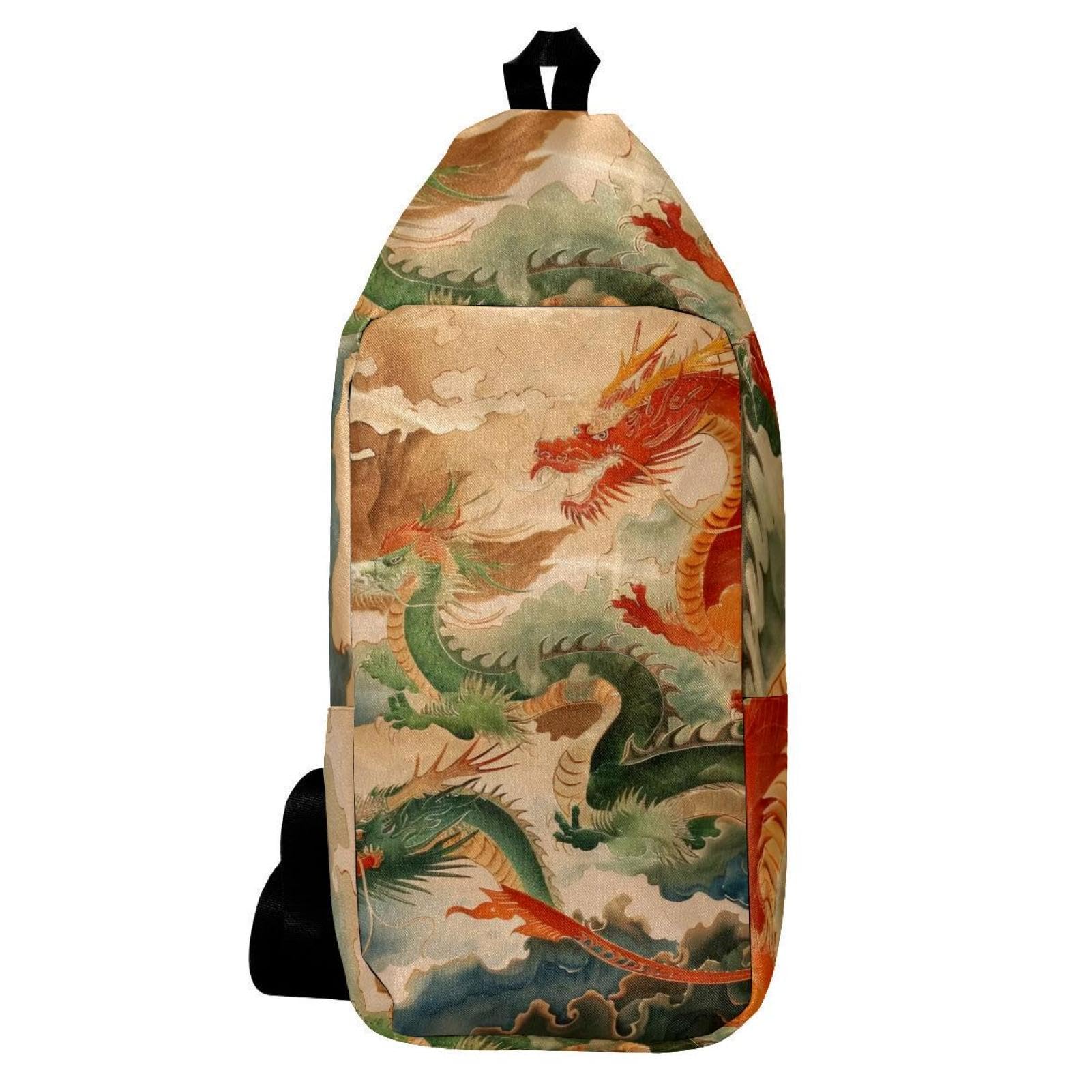 Mochila cruzada de dragones: estilo multicolor para tu día a día 6