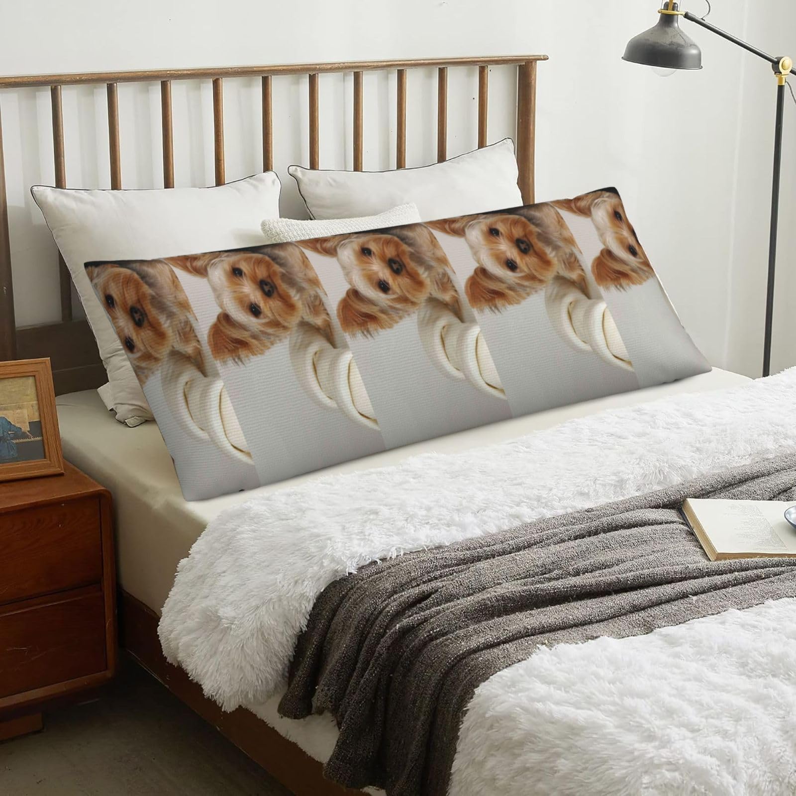Yorkshire Terrier, Body Pillow Cover with Zipper,Long Body Pillowcase 20 x 60 in
