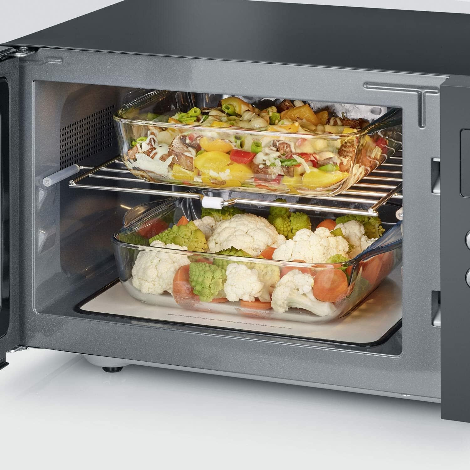 SEVERIN Forno a microonde 2 in 1 con fondo in ceramica e grill, MW 7763 SEVERIN Forno a microonde 2 in 1 con fondo in ceramica e grill, MW 7763