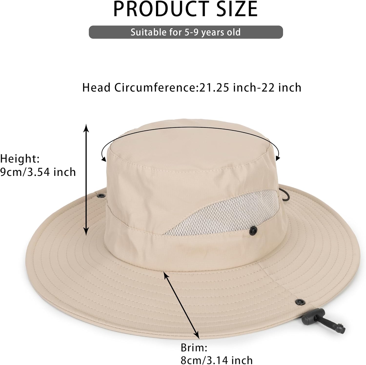 Kids Breathable Mesh Sun-Hat Fishing-Hat - Summer Outdoor Sun Protection Bucket hat Beach Hat for Girls Boys