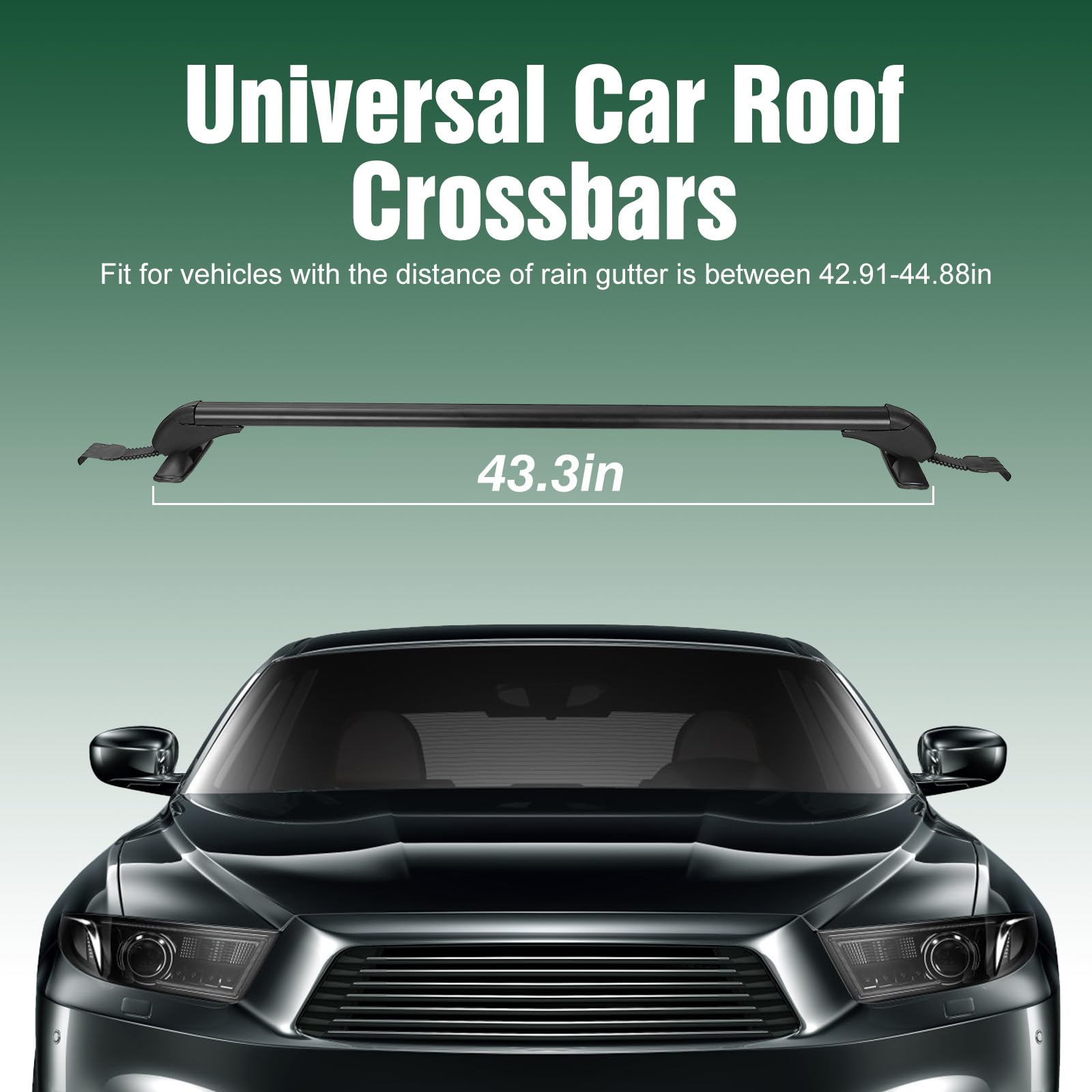 Universal Car Roof Rack w/Anti-Theft Lock,110cm/43 Aluminum Alloy Heavy Duty Rooftop Cargo Carrier Luggage Holders Brackets Cross Bars w/ 165LBS Capacity for Kayaks Surfboards Bikes Baskets Tools