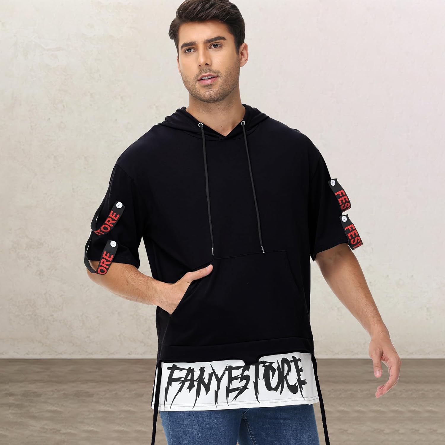 Men's Techwear Hip Hop T-Shirt Japanese Harajuku Streetwear Fashion Short Sleeve Tees - Image 2