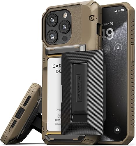 Miniatura 14 de VRS DESIGN Damda Glide - Funda híbrida para iPhone 13 Pro, ranura para tarjetas con soporte, funda funcional resistente compatible con iPhone 13 Pro