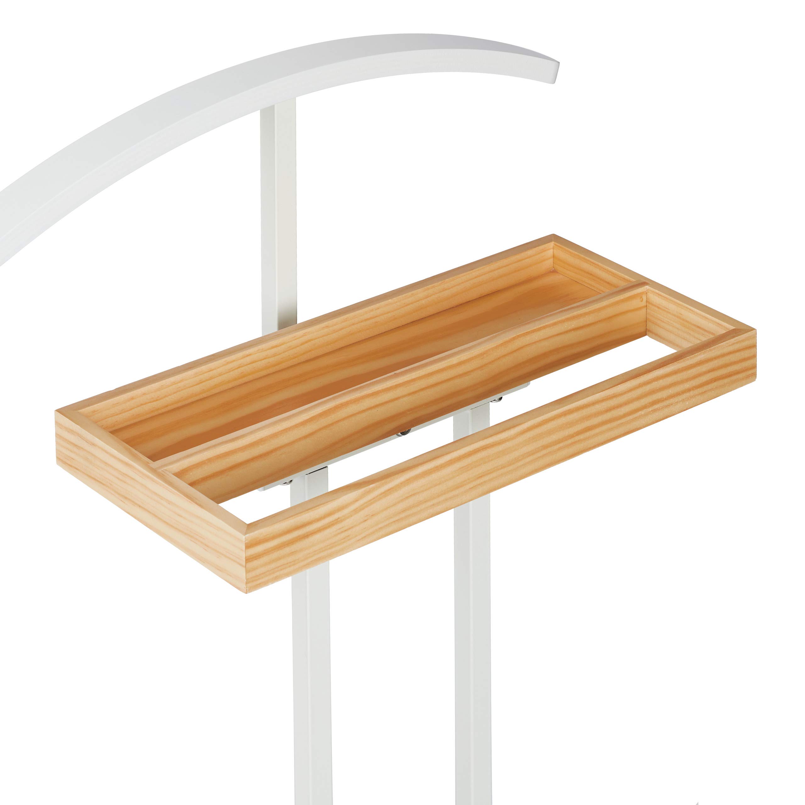Relaxdays Servomuto, Ripiano in Legno, Autoportante, Omino Indossatore Appendiabiti, MDF & Metallo, 102x46x24 cm, Bianco