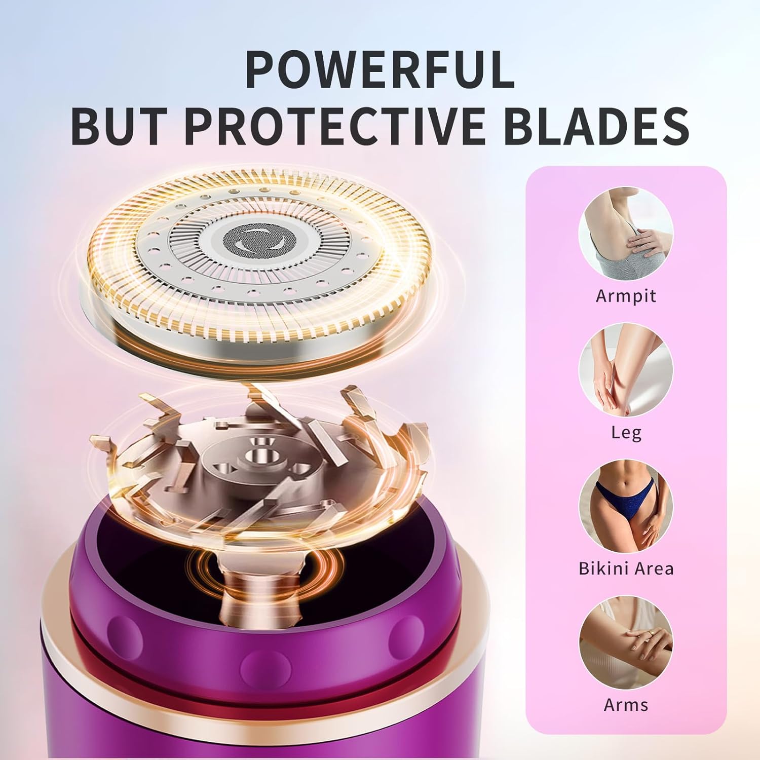 Women's Portable Mini Electric Razor, Painless Rechargeable Shaver for Face, Legs, and Underarms – Compact & Travel-Friendly Design-MediumVioletRed - Image 3