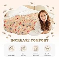 Vista 4 de Hosukko - Manta con peso de 3 libras - Manta pesada y transpirable - Princesa en beige, 20 x 30 pulgadas, 3 libras