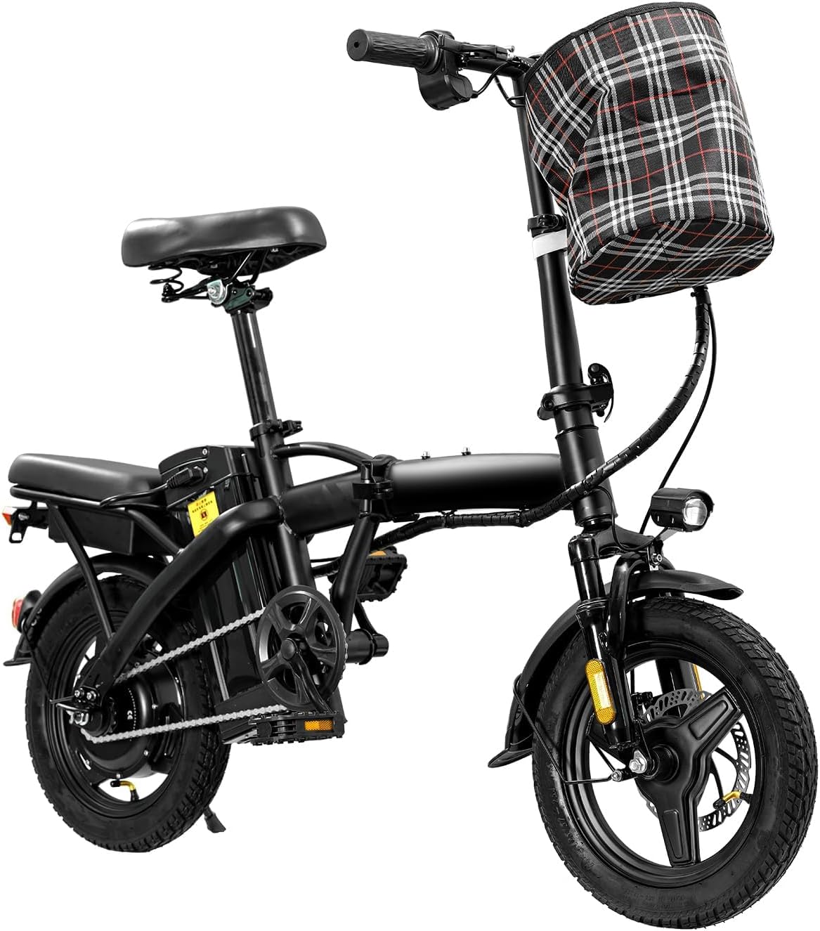 Electric Bike for Adults Teens, Commuter City Folding ebike with 560W Motor and 48V Battery, 24MPH 3-Level Pedals Assist, Dual Disc Brakes,14" Compact Foldable Electric Bicycle with UL2849 Certified