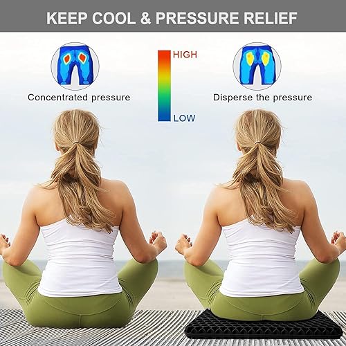 Miniatura 13 de Cojín de gel para sentarse durante mucho tiempo, cojín de gel extra grueso para silla de ruedas, cojines suaves para sillas de oficina, hogar