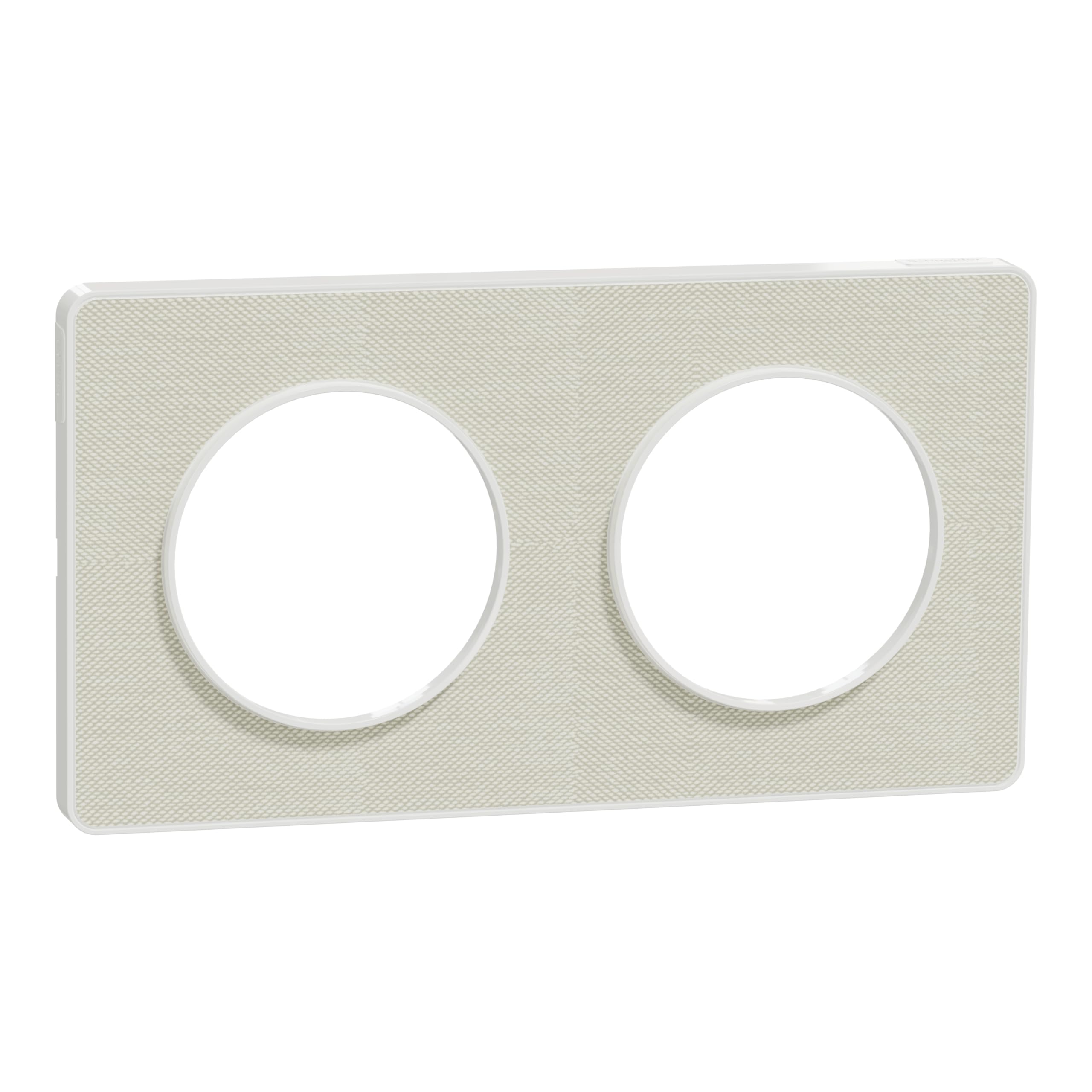 Schneider Electric - Odace Touch - PLQ Kvadrat Chalk/White 2 Horizons or Green Hole Spacing 71 mm - S520804KW
