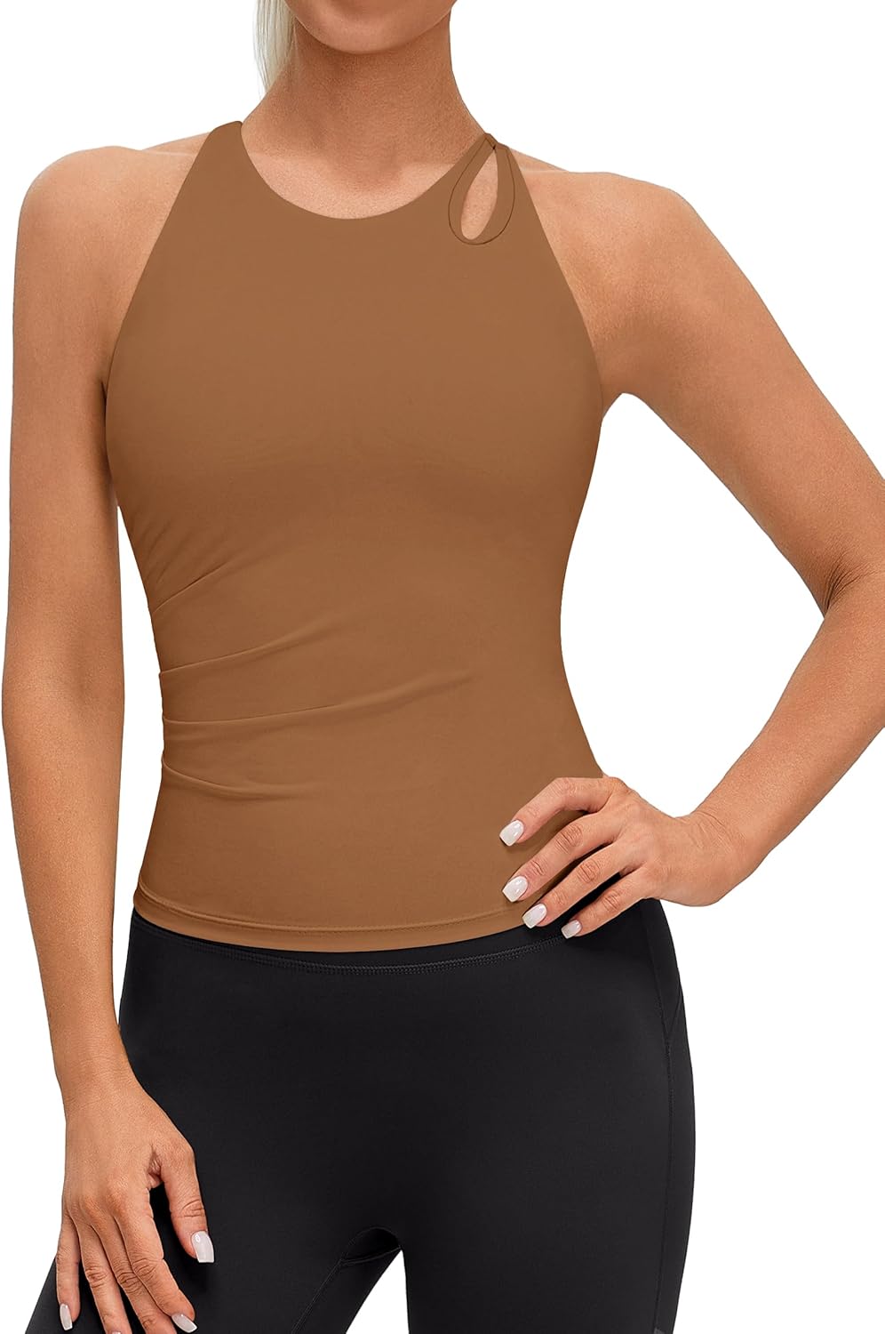 BMJL Womens Workout Tops Athletic Tank Top Built in Bra Yoga Sleeveless Fitted Gym Clothes Fitness Cute Summer Outfits