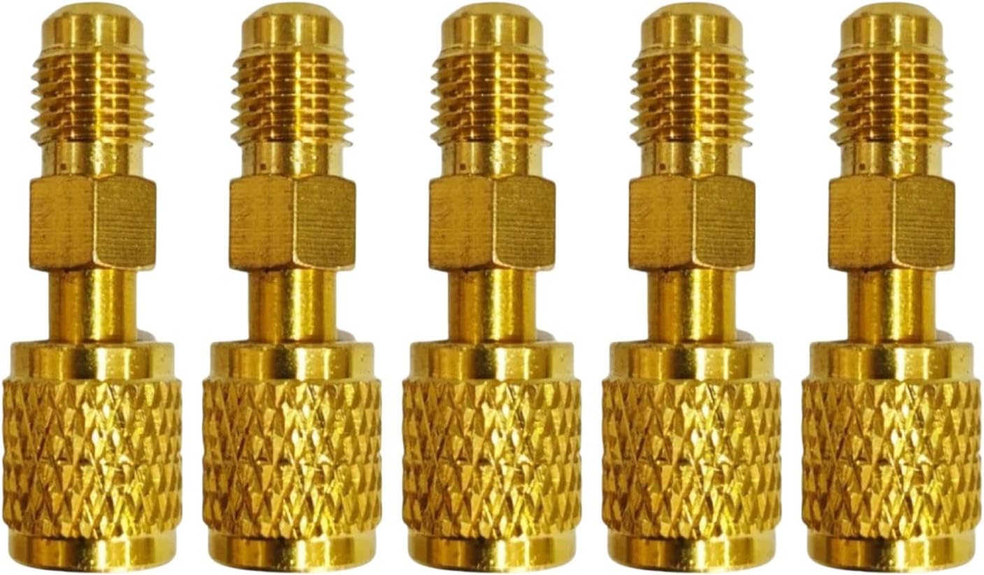 5 pcs HVAC R32 Reverse Thread 1/4" Female 1/4" Male Adapter Compatible with A2L R454B R32