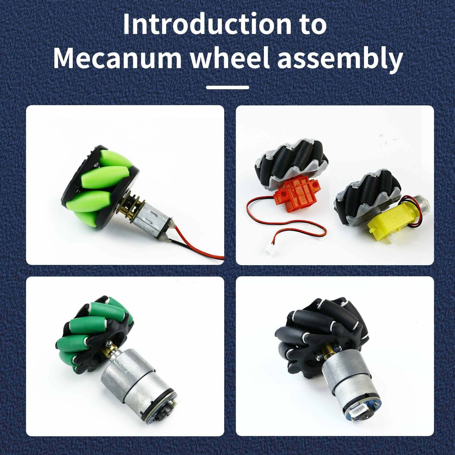 4pcs 6 5mm 68mm 80mm mecanum colección de Ruedas Bricolaje Robot Car Compatible con N20 TT Motor (Color : Version2)