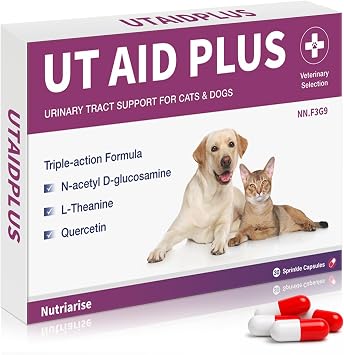 Natural UTI Treatment for Cats & Dogs Antibiotic-Free Urinary Tract Infection Support Supplement Bladder & Kidney Health Incontinence Prevention 30 Capsules