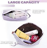 Vista 2 de Bolsa de maquillaje con iniciales personalizadas, bolsa de cosméticos, Lavanda, K