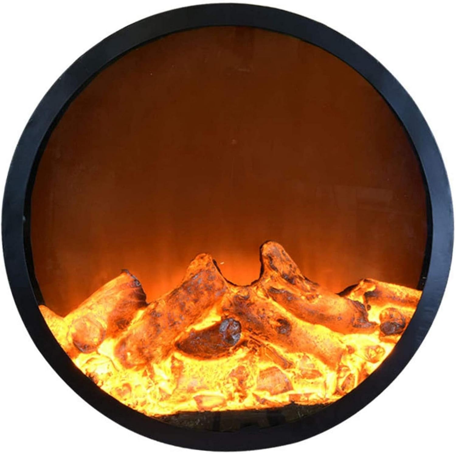 Electric Fireplace Infrared Stove Heater, 3D Realistic Flame Effects, Adjustable Brightness and Heating Mode Tempered Glass Surface Electric Fireplace, 120x20cm
