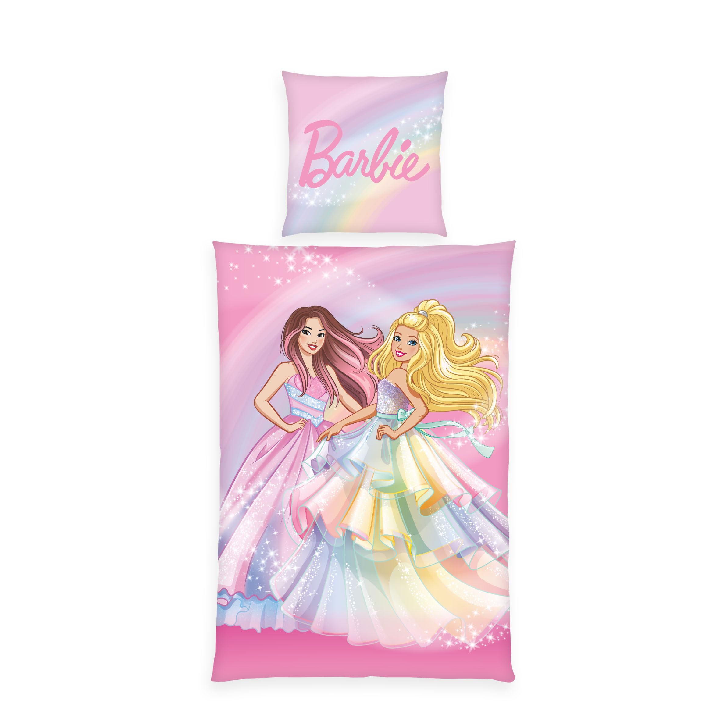 Ensemble de literie Barbie réversible avec taie 70x90 et housse 140x200