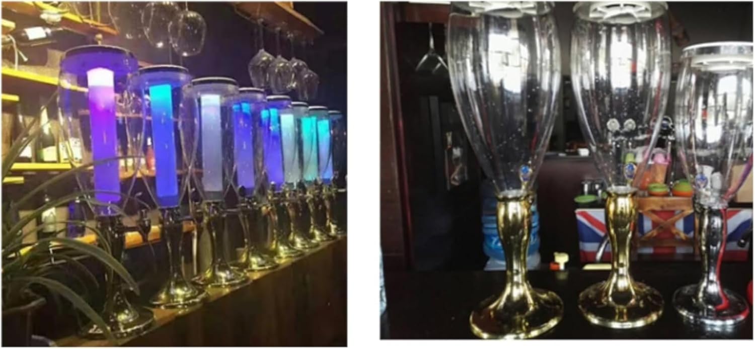 CokBluリットル赤ワインキャノン&amp;ビールタワー飲料マシン アイスチューブ付きライトバレル タップ付きコーンバレル バー・