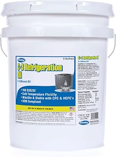 ComStar Mineral Refrigeration Oil C-3/GS, 32/150 SUS, Designed for A/C & Refrigeration Compressors, High-Speed Compressor Oil, Suitable for Low-Temperature Applications, 5 Gallons (45-002)