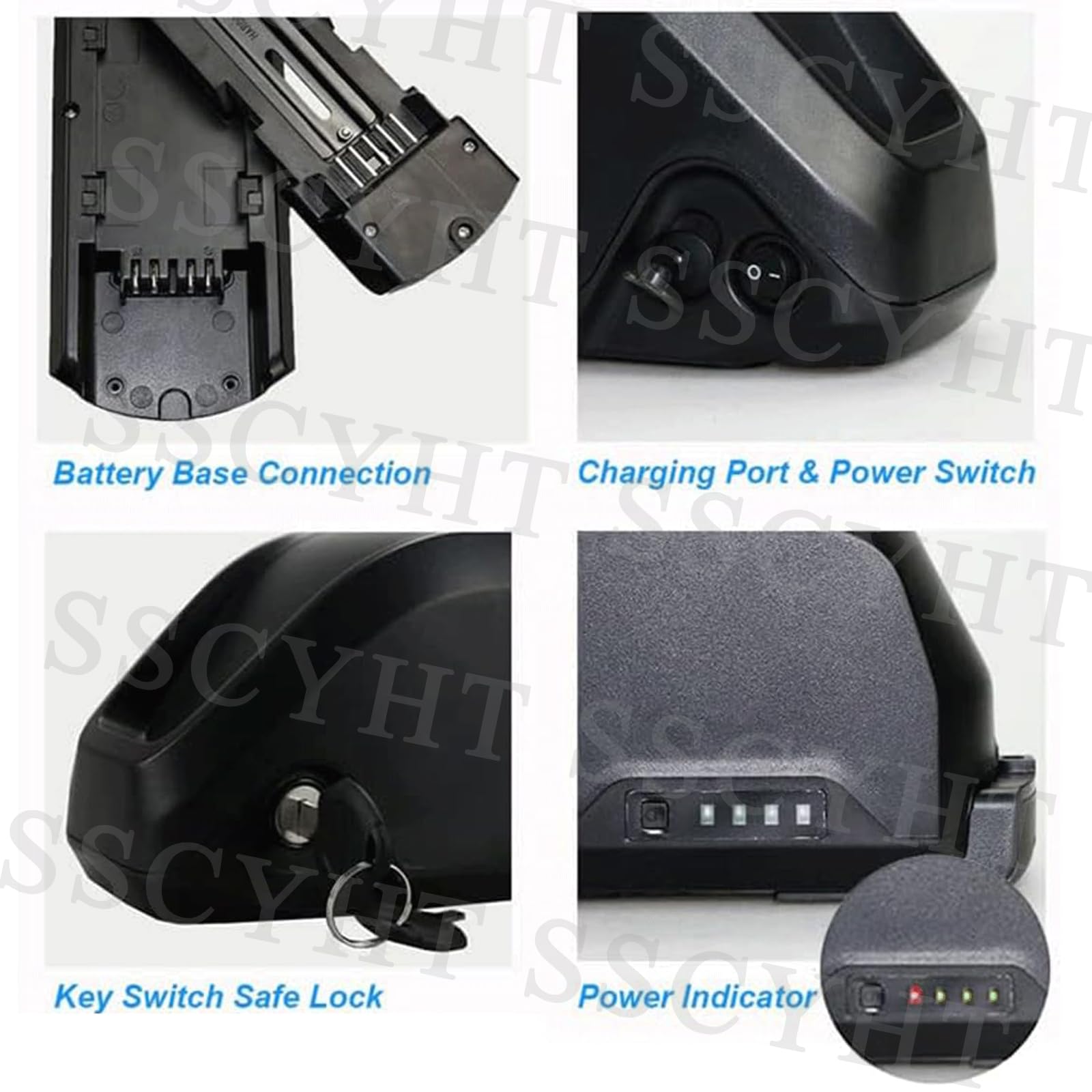 Batteria per e-Bike da 52V (10Ah, 13Ah, 15Ah, 17,5Ah, 20Ah) – Batteria Sostitutiva Ricaricabile al Litio da 52 Volt con Caricabatterie e Base a 5 Pin