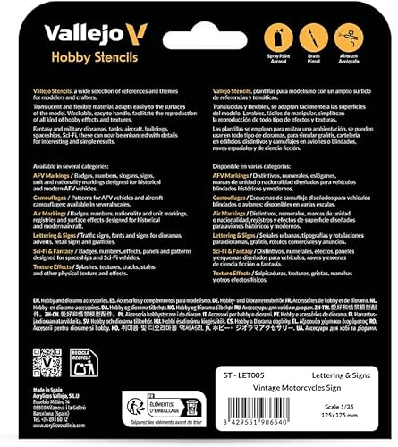 Miniatura 2 de Vallejo VALST-LET005 Juego de plantillas para modelos a escala