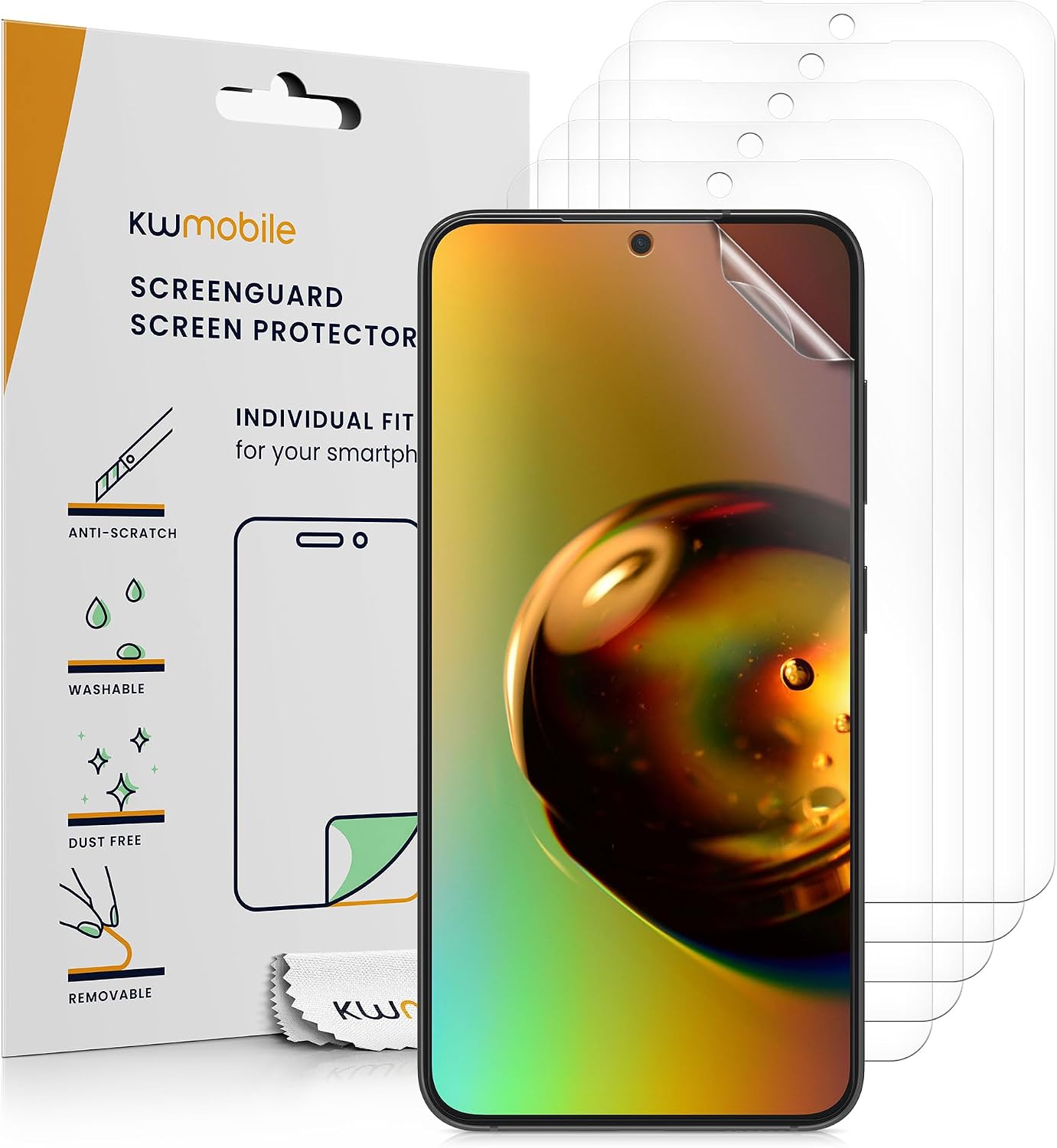 kwmobile Screen Protectors Compatible with Samsung Galaxy S25 Edge Screen Protector - 6x Ultra-Clear Transparent Phone Films