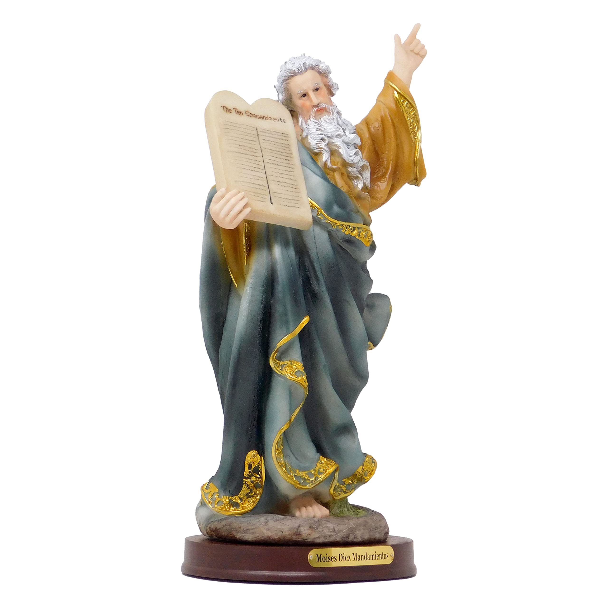 Saint Moses Prophet Statue, Finely Detailed Resin, 12 Inch Tall Figurine #VM-77452