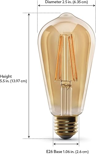 Vista 6 de Feit Electric ST1960/FIL/AG - Bombilla LED inteligente vintage con WiFi equivalente a 60 W, regulable, no requiere concentrador, Alexa o Google