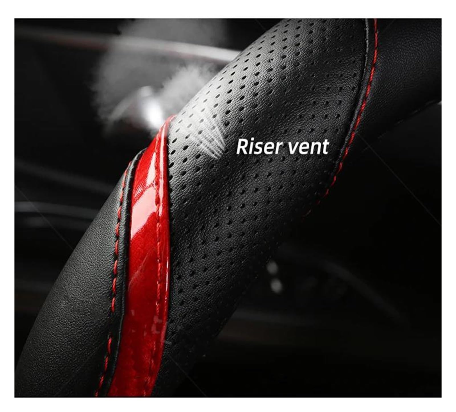 Lenkradabdeckung Auto-Lenkradabdeckung für Skoda für Octavia A5 A7 für YETI für Karoq für Kamiq 2005–2019 Lenkrad Bezug Auto(Black)