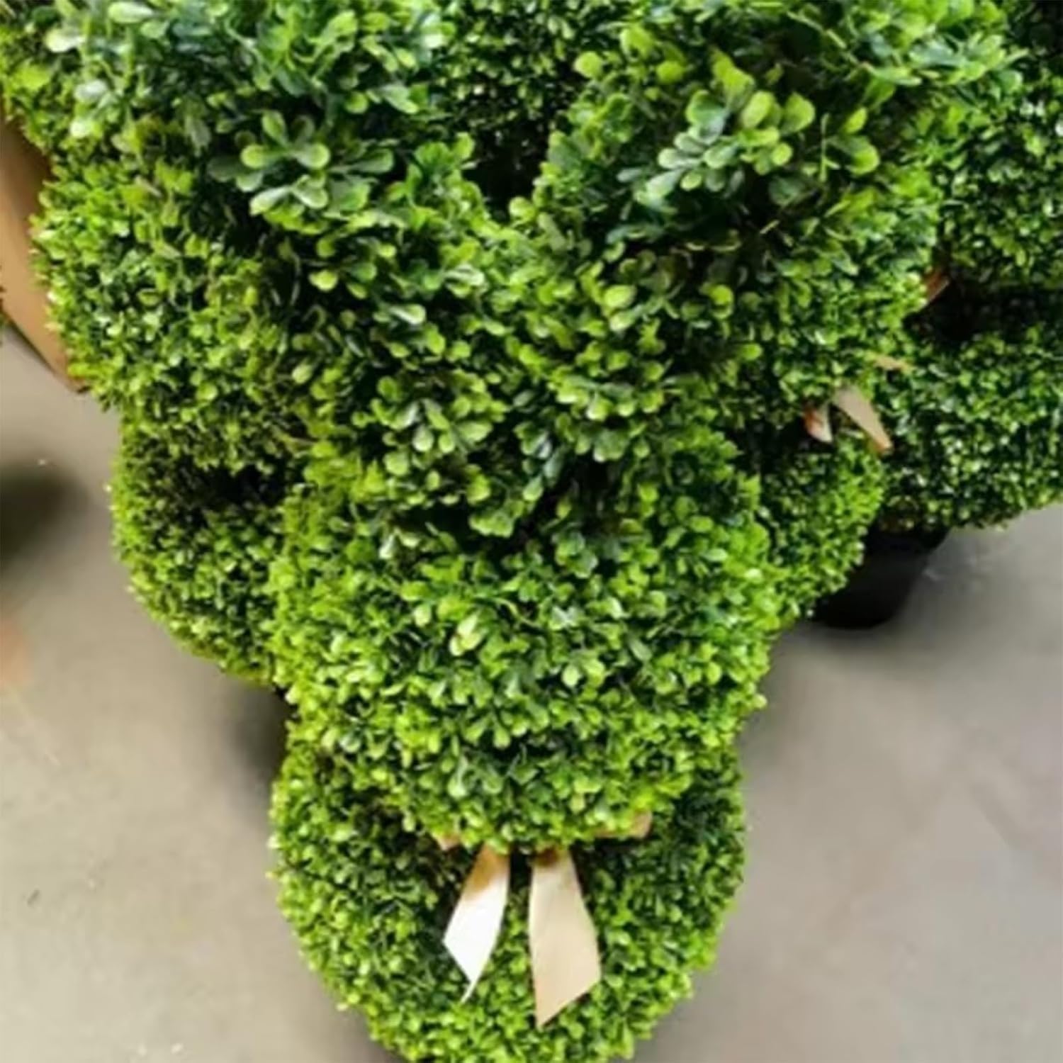 Topiario de conejo para exteriores, árbol topiario artificial verde en forma de conejo, plantas de arbusto de boj sintético, planta topiaria de boj de conejo de Pascua para decoración de porche en