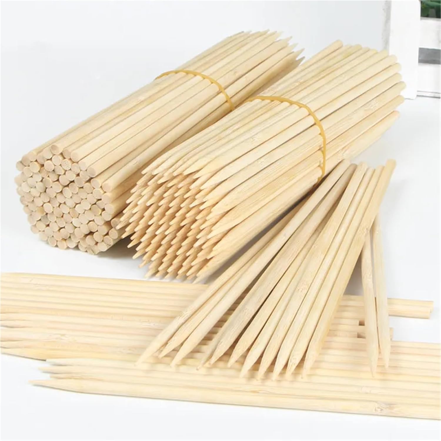 100pcs 20-50CM BBQ Bamboo Wooden BBQ Skewers Food Bamboo Meat Tool Barbecue Party Disposable Long Sticks BBQ Accessorie(20CM x5mm 100pcs)