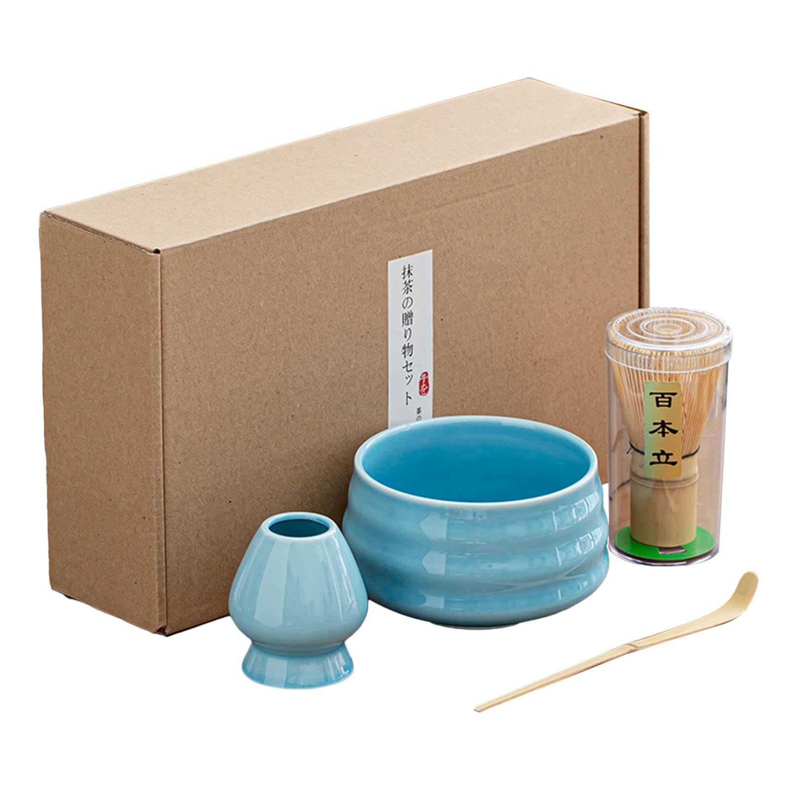 Batidor de bambú matcha y cuchara en este set de preparación tradicional para té verde