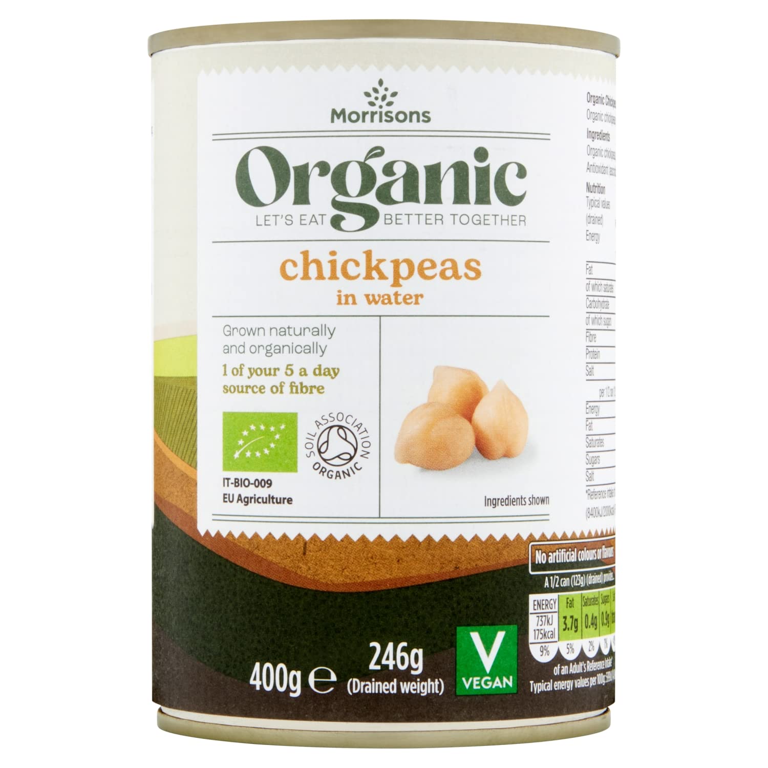 Morrisons Organic Chickpeas, 246 gSoil AssociationSoil AssociationSoil Association