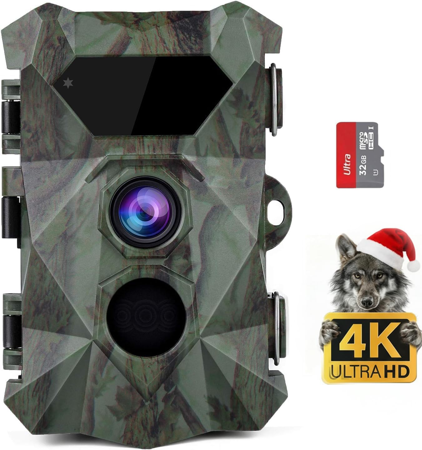 Coolifepro Wildkamera, 4K Video Wildtierkamera, 48MP Wildtierkamera mit Nachtsicht Bewegungsmelder, 35m Erfassungsbereich, IP66 Wasserdicht & 32GB SD Karte für Tierbeobachtung Sicherheitsüberwachung